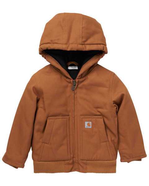 Image #1 - Carhartt Toddler Boys' Insulated Active Hooded Jacket, Brown, hi-res