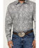 Image #3 - Stetson Men's Floral Print Long Sleeve Pearl Snap Western Shirt , Grey, hi-res