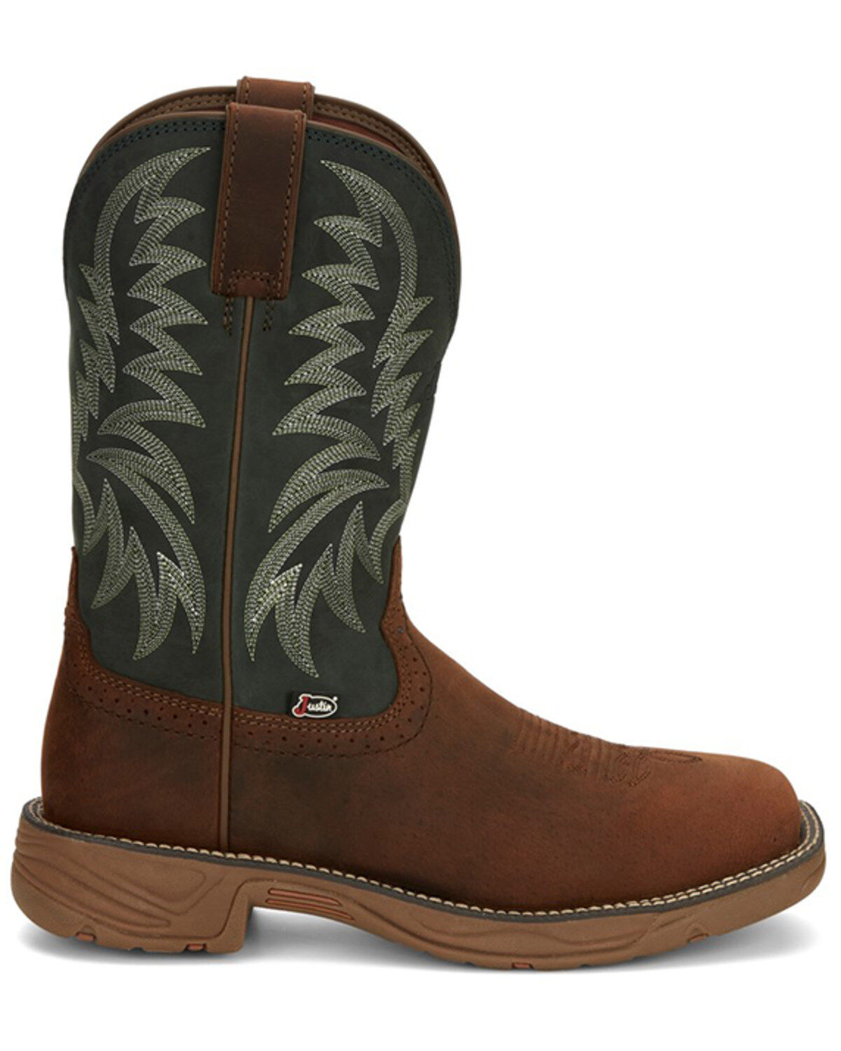 Image #2 - Justin Men's Rush Short Base Performance Western Boots - Broad Square Toe, Brown, hi-res