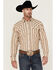Blue Ranchwear Men's Yarn-Dye Stripe Long Sleeve Snap Western Work Shirt, Wheat, hi-res