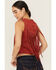 Image #4 - Idyllwind Women's Studded Fringe Faux Suede Sleeveless Shirt, Red, hi-res