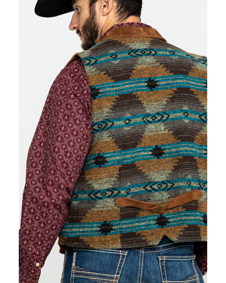 Scully Leatherwear Men's Aztec Knit Back Suede Vest Boot Barn