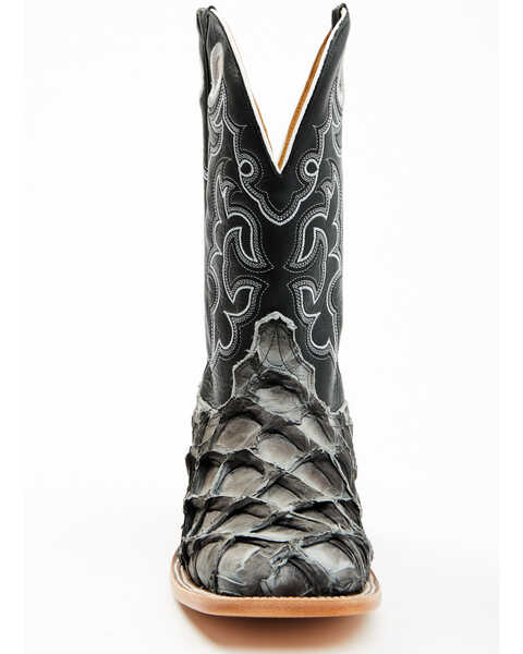 Cody James Men's Exotic Pirarucu Western Boots - Broad Square Toe , Black, hi-res