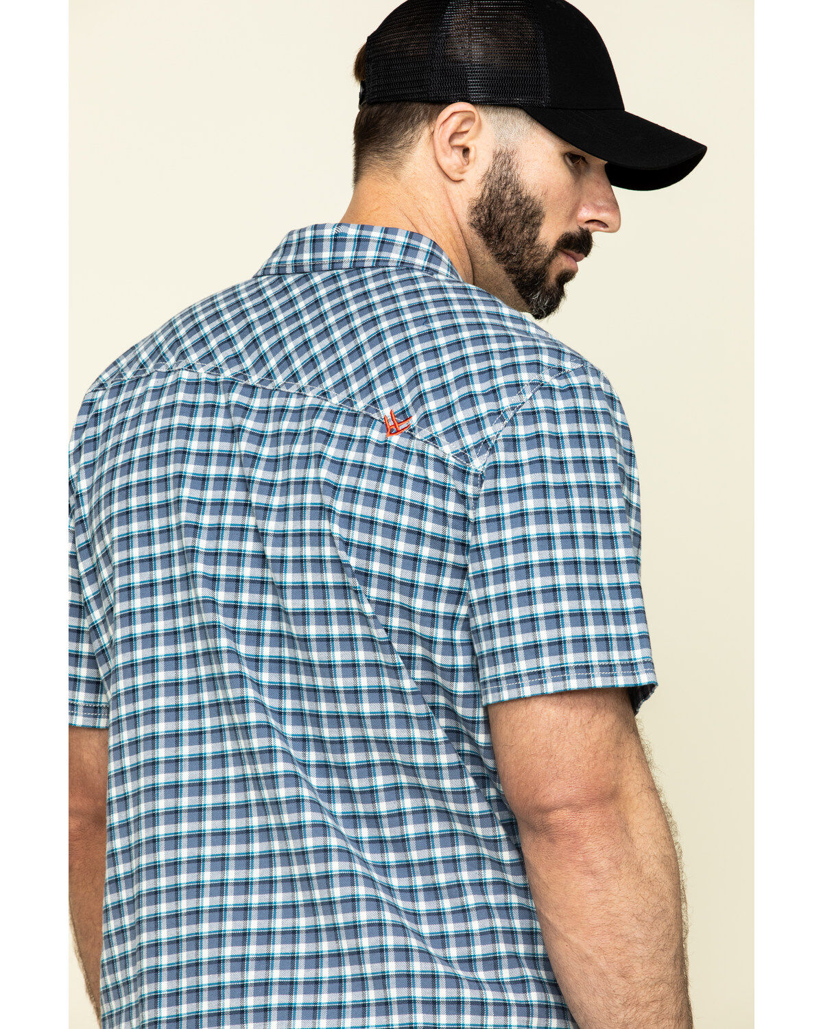 Image #5 - Hawx Men's Skyhawk Indigo Plaid Short Sleeve Work Shirt, , hi-res
