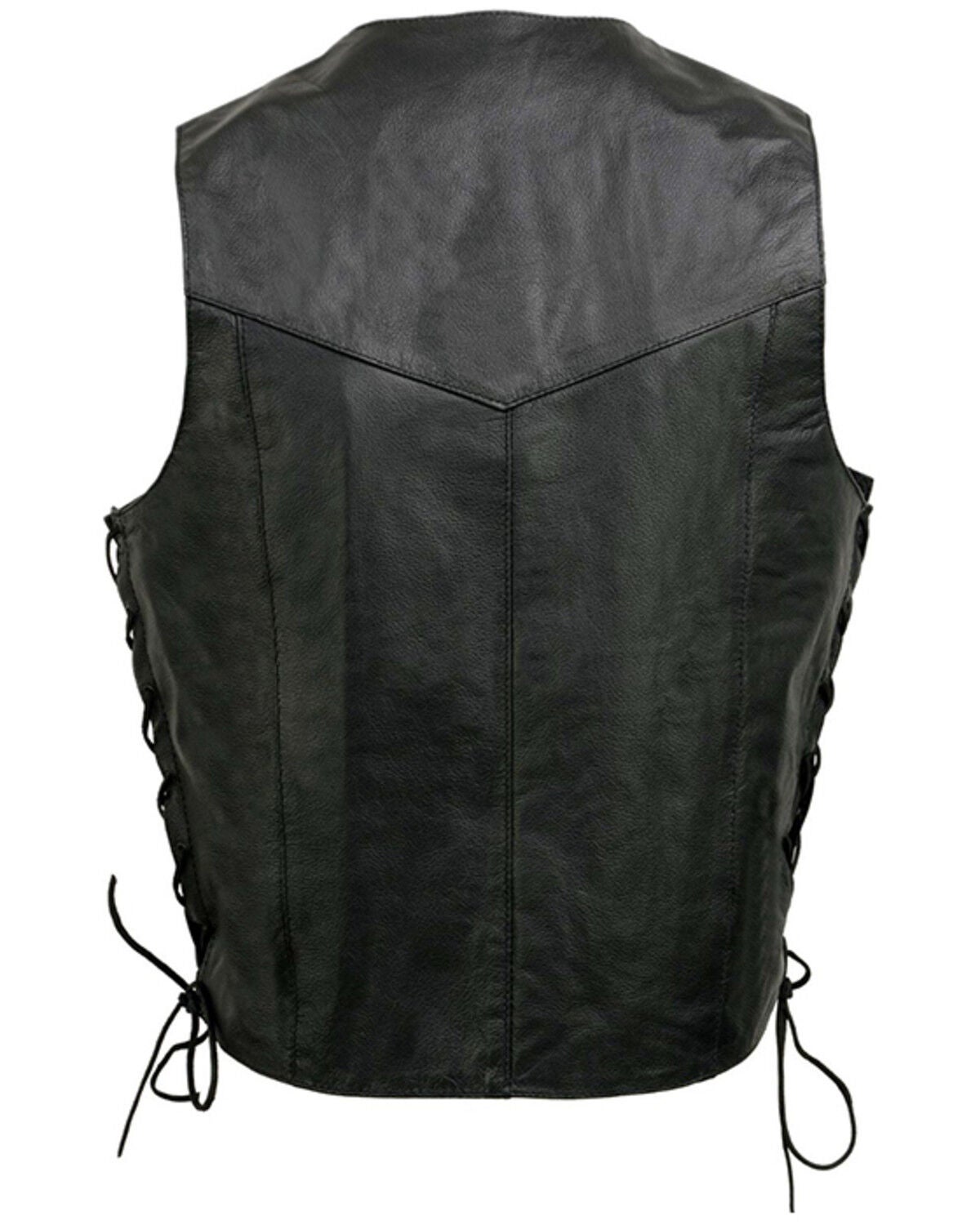 Image #2 - Milwaukee Leather Men's 3X Classic Side Lace Biker Vest - Big, Black, hi-res