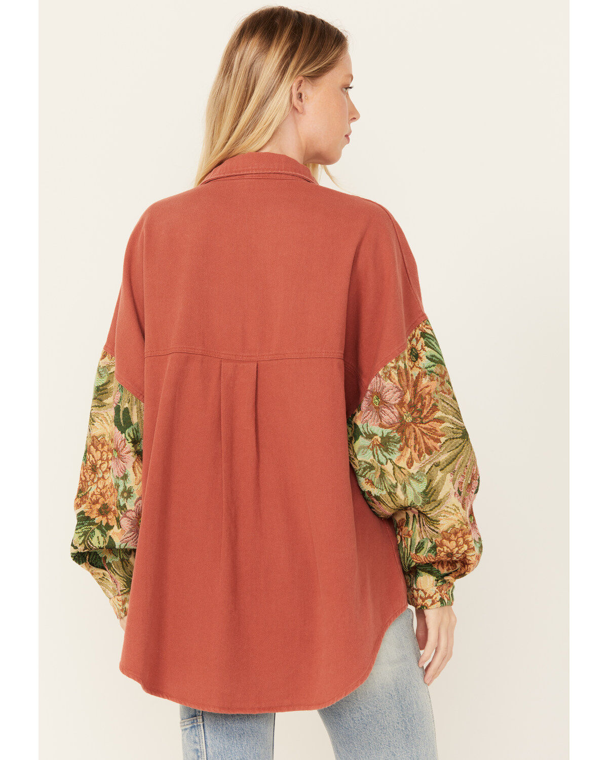 Image #4 - POL Women's Tapestry Shacket, Rust Copper, hi-res