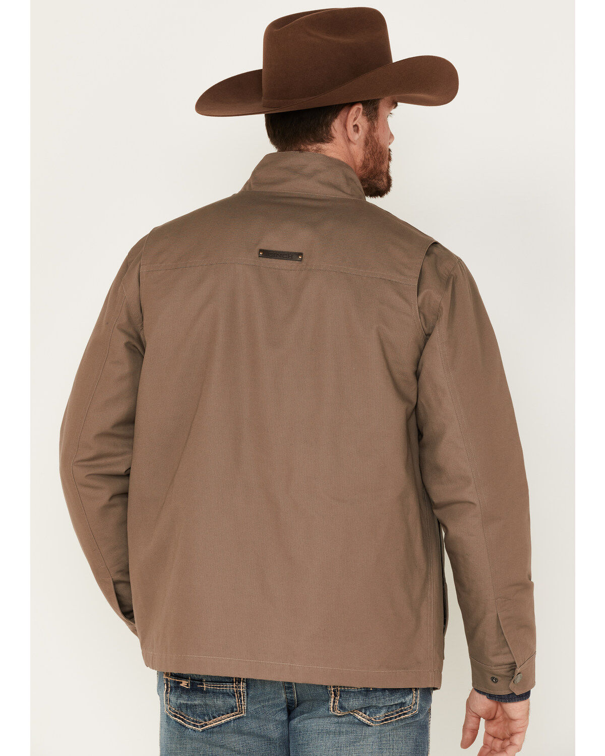 Image #4 - Cinch Men's Solid Brushed Twill Zip Canvas Jacket, Grey, hi-res