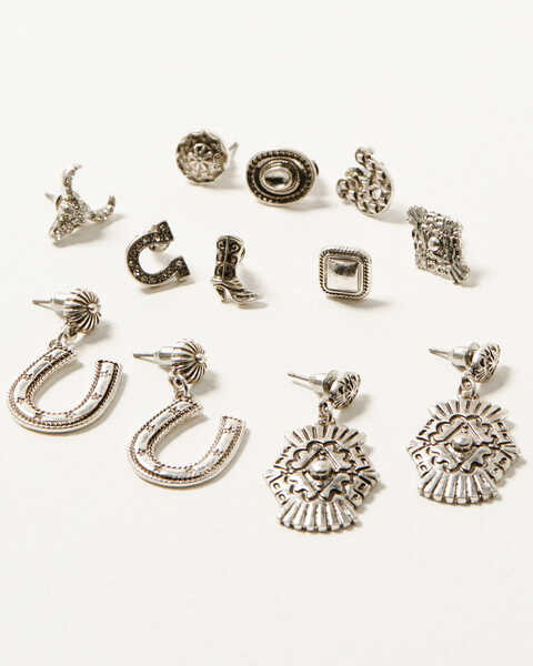 Idyllwind Women's Amesley Cove Antique Silver Earring Set - 10 Piece, Silver, hi-res