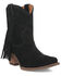 Image #1 - Dingo Women's Fandango Fringe Western Booties - Snip Toe, Black, hi-res