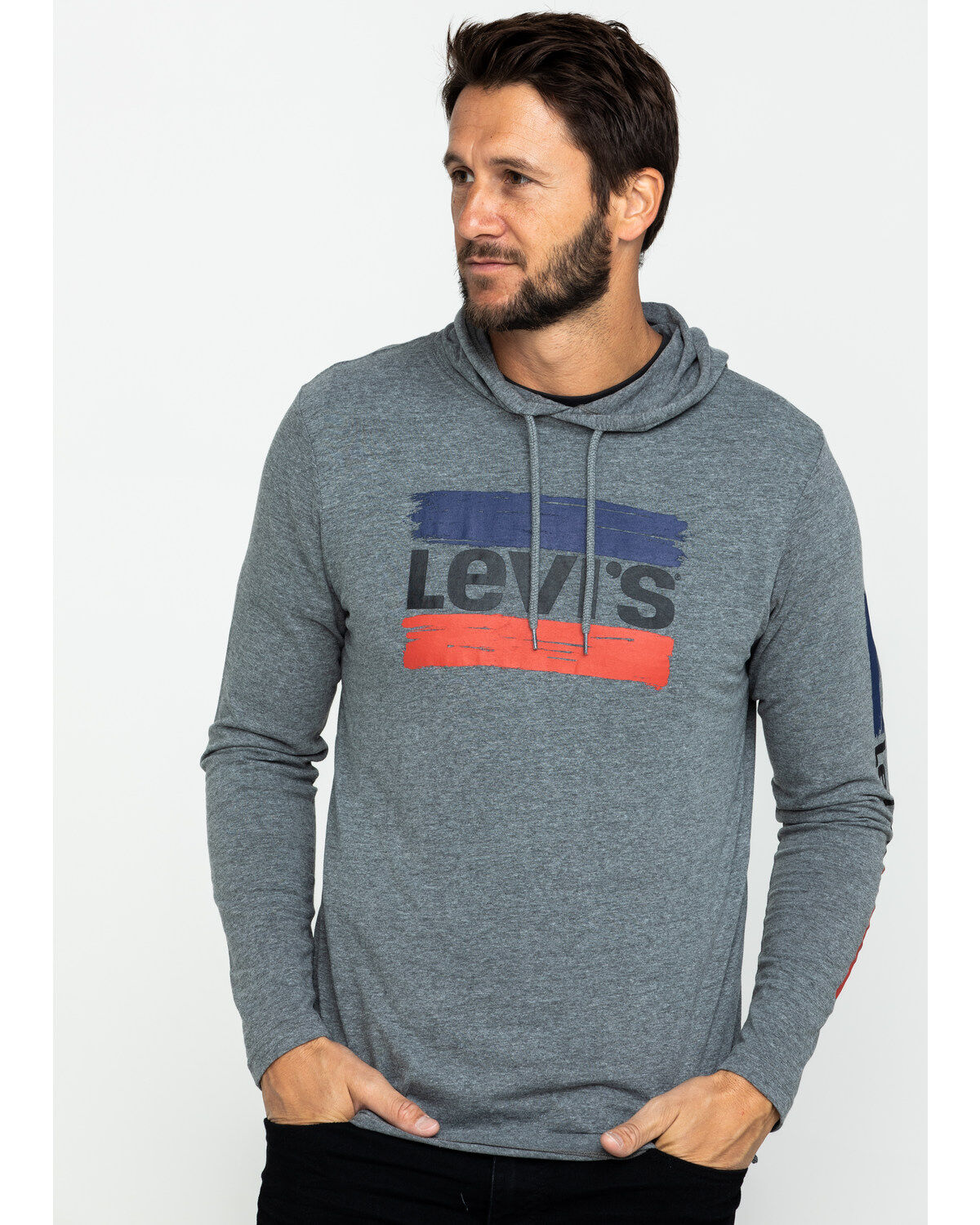 mens grey levis hoodie