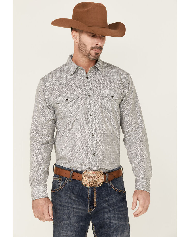 Cody James Men's Landmark Southwestern Print Long Sleeve Snap Western Shirt - Big & Tall , Grey, hi-res
