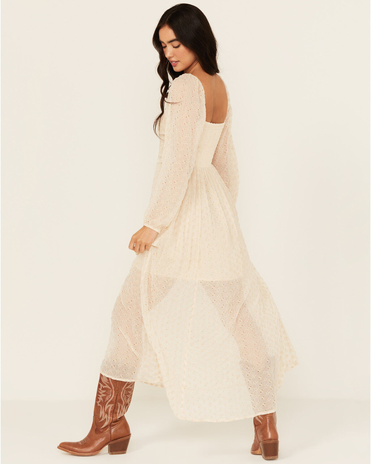 Image #4 - Free People Women's Malina Long Sleeve Maxi Dress, White, hi-res