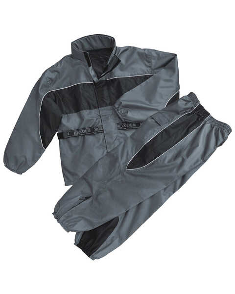 Image #1 - Milwaukee Leather Men's Reflective Waterproof Rain Suit - 5X, Dark Grey, hi-res