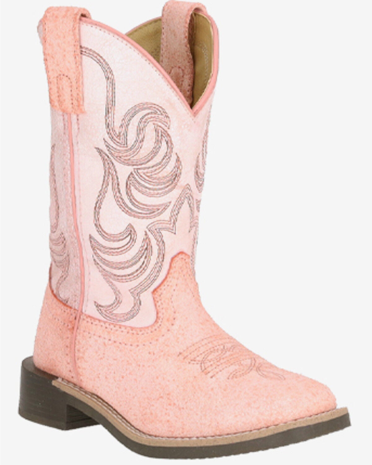 Smoky Mountain Girls' Painted Prairie Performance Western Boots - Broad Square Toe, Pink, hi-res