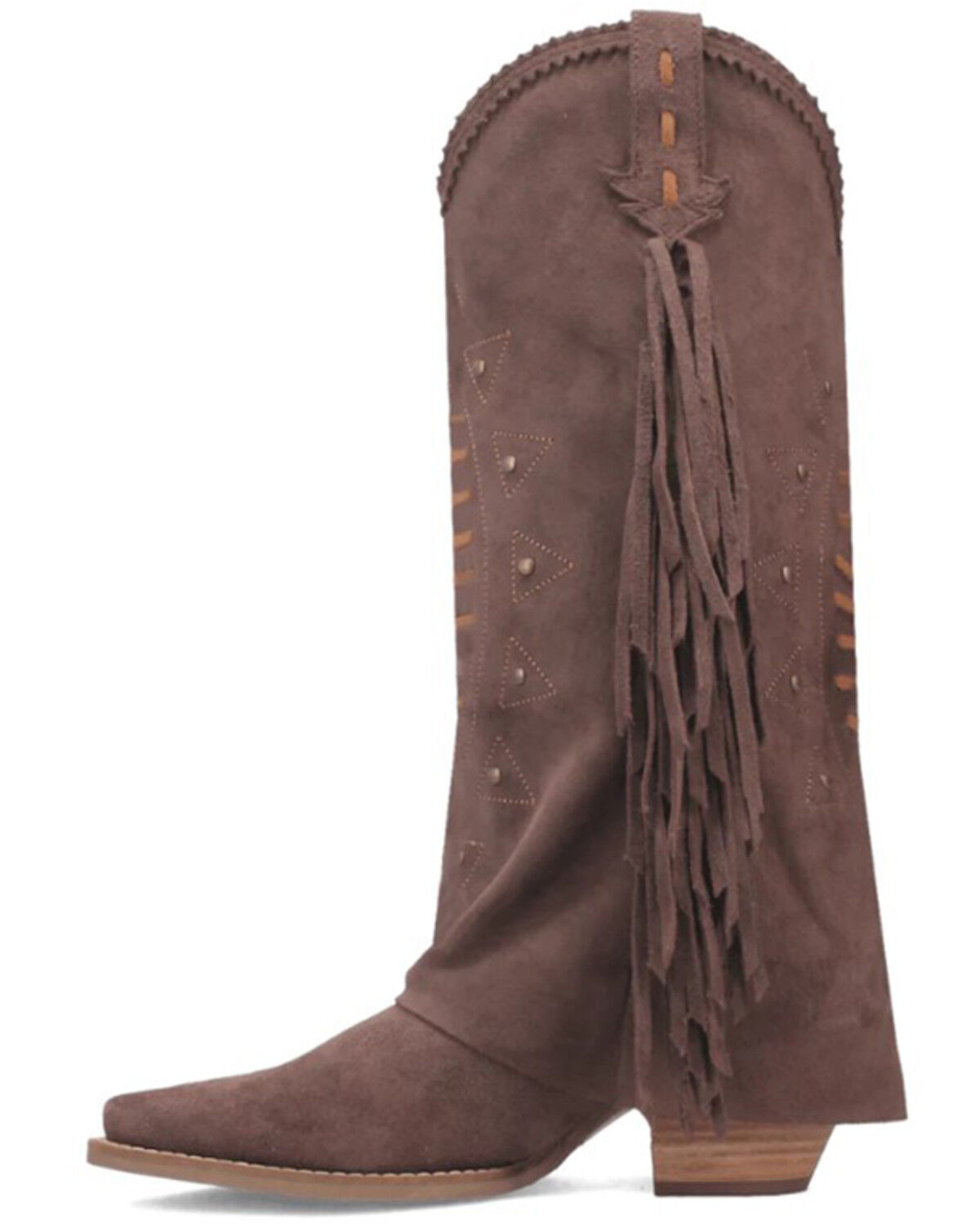 Image #3 - Dingo Women's Spirit Trail Fringe Tall Western Boots - Round Toe, Brown, hi-res