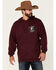 Cowboy Hardware Men's Maroon To The Core Graphic Hooded Sweatshirt , Maroon, hi-res