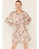 Lovestitch Women's Flowy Lace Trim Shirt Dress, Rose, hi-res