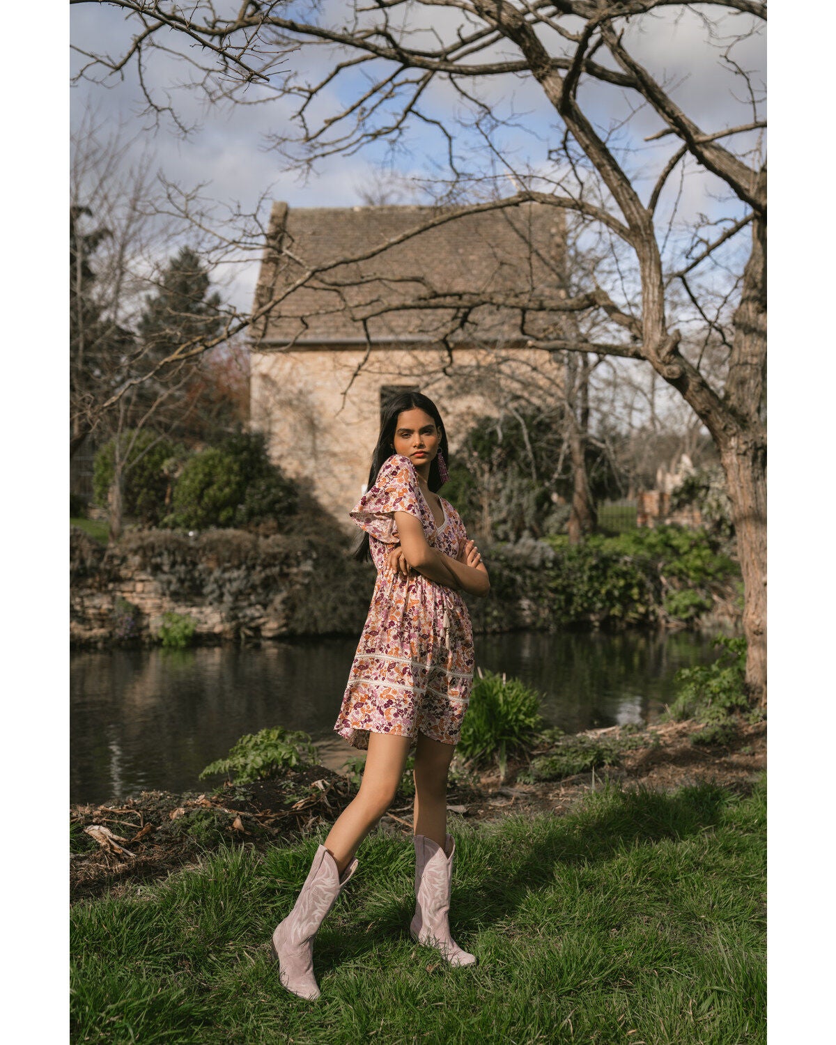Idyllwind Women's Blossom Court Floral Mini Dress, Lavender, hi-res