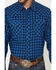 Image #3 - Wrangler Retro Men's Plaid Print Long Sleeve Snap Flannel Shirt, Blue, hi-res