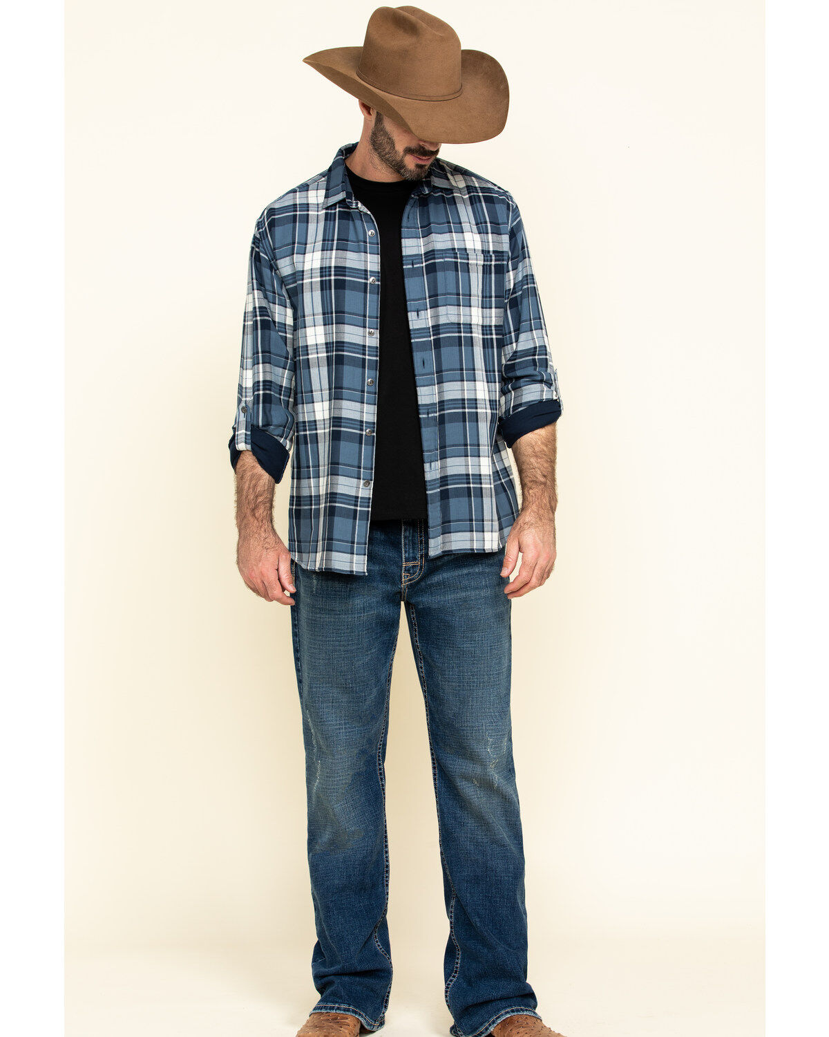 Image #6 - Pendleton Men's Fairbanks Plaid Button Long Sleeve Western Shirt, Blue, hi-res