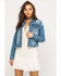 Shyanne Women's Distressed Crop Denim Jacket, , hi-res