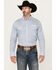 Image #1 - Wrangler Men's Logo Geo Print Long Sleeve Button-Down Western Shirt, Light Blue, hi-res