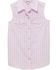 Image #1 - Wrangler Girls' Striped Sleeveless Pearl Snap Western Shirt, Pink, hi-res