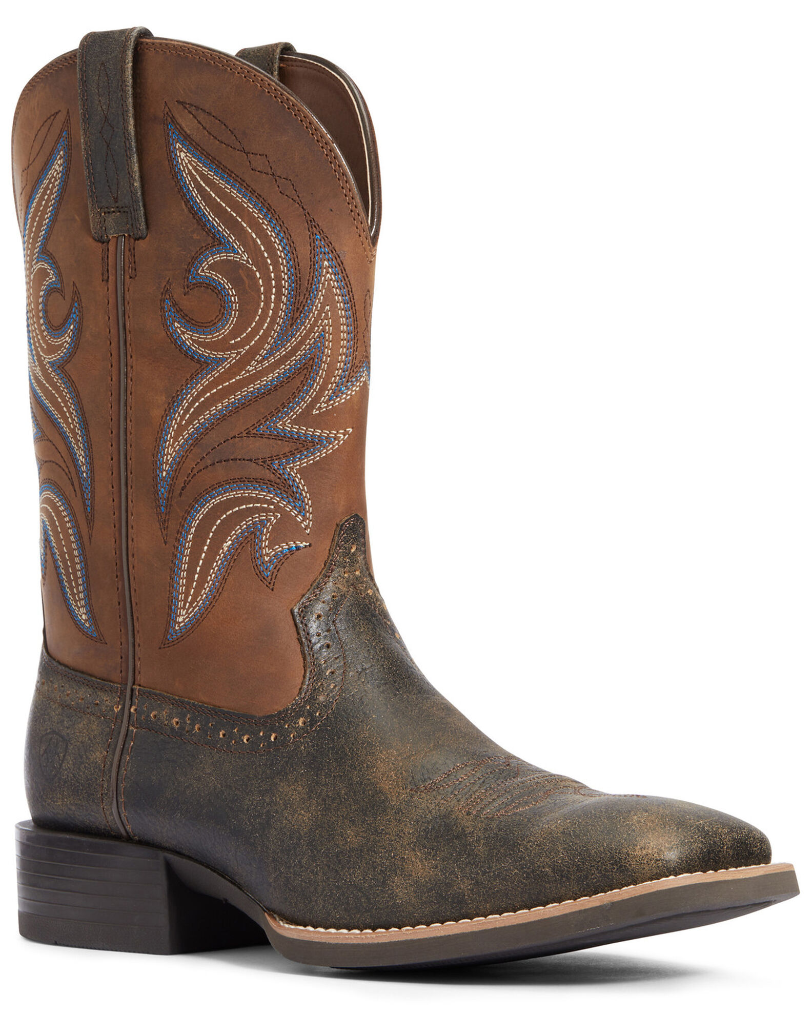 Ariat Men's Brown Sport Knockout Western Boots Broad Square Toe