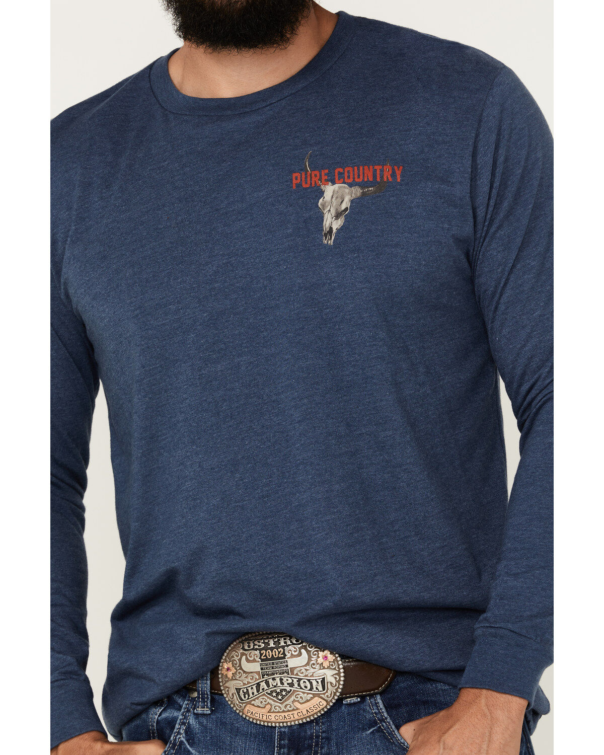 Image #4 - Cody James Men's Country On Steerhead Logo Long Sleeve Graphic T-Shirt, , hi-res