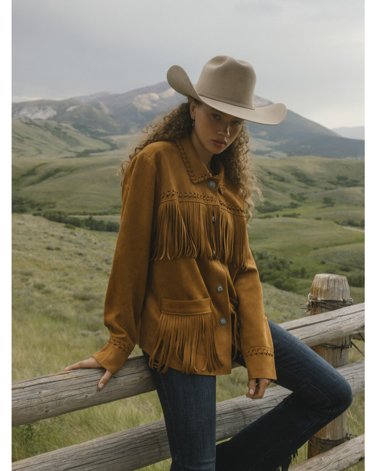 Image #1 - Idyllwind Women's Norton Faux Suede Fringe Shacket, Pecan, hi-res