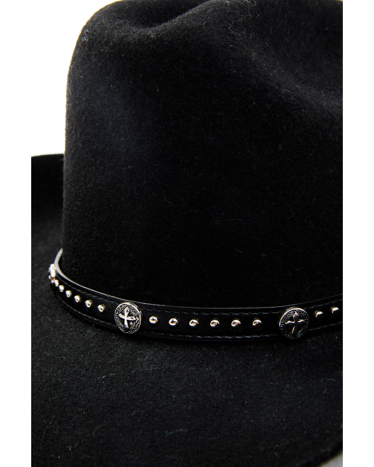 Image #2 - Cody James Black Cross Concho Hat Band, Black, hi-res