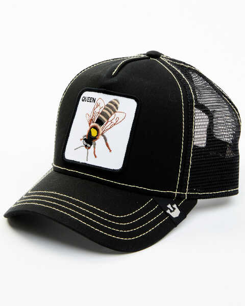 Goorin Bros Women's Queen Bee Patch Mesh-Back Trucker Cap , Black, hi-res