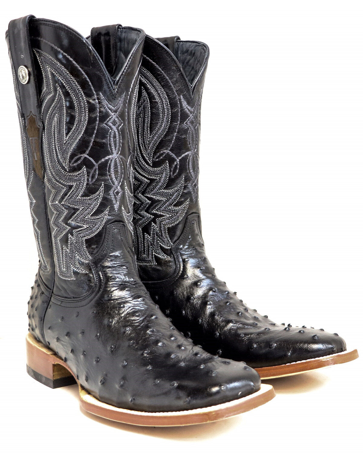 mens square toe ostrich boots