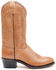 Old West Youth Girls' Corona Calfskin Western Boots - Round Toe, Tan, hi-res