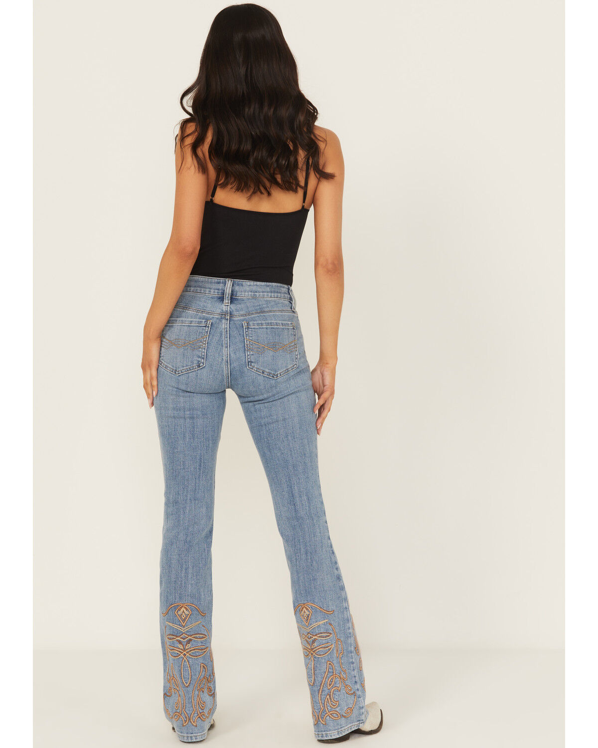 Product Name:  Idyllwind Women's Rebel Light Wash Mid Rise Boot Stitch Bootcut Super Stretch Denim Jeans
