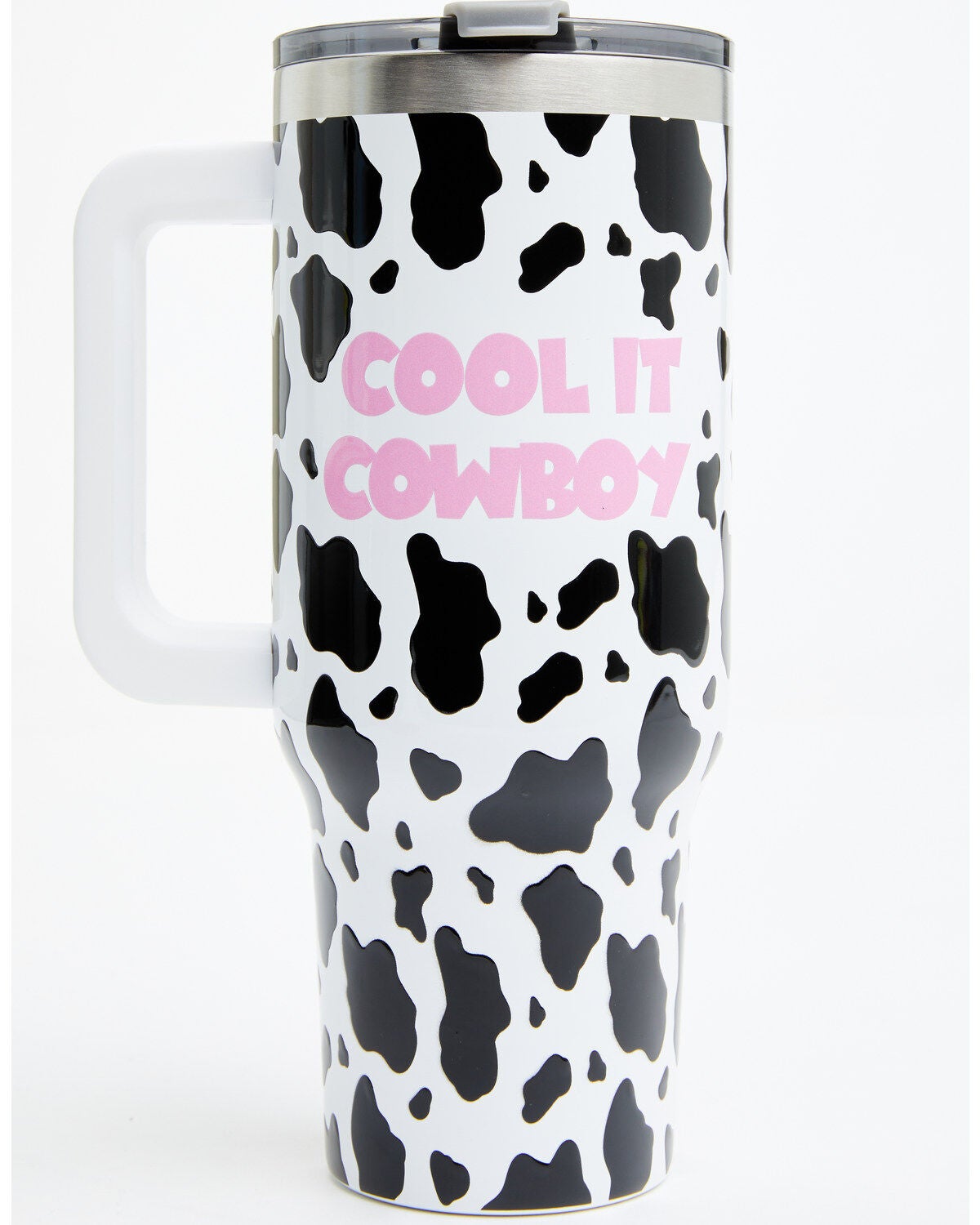 Boot Barn 40oz Cool It Cowboy Tumbler With Handle, Black/white, hi-res