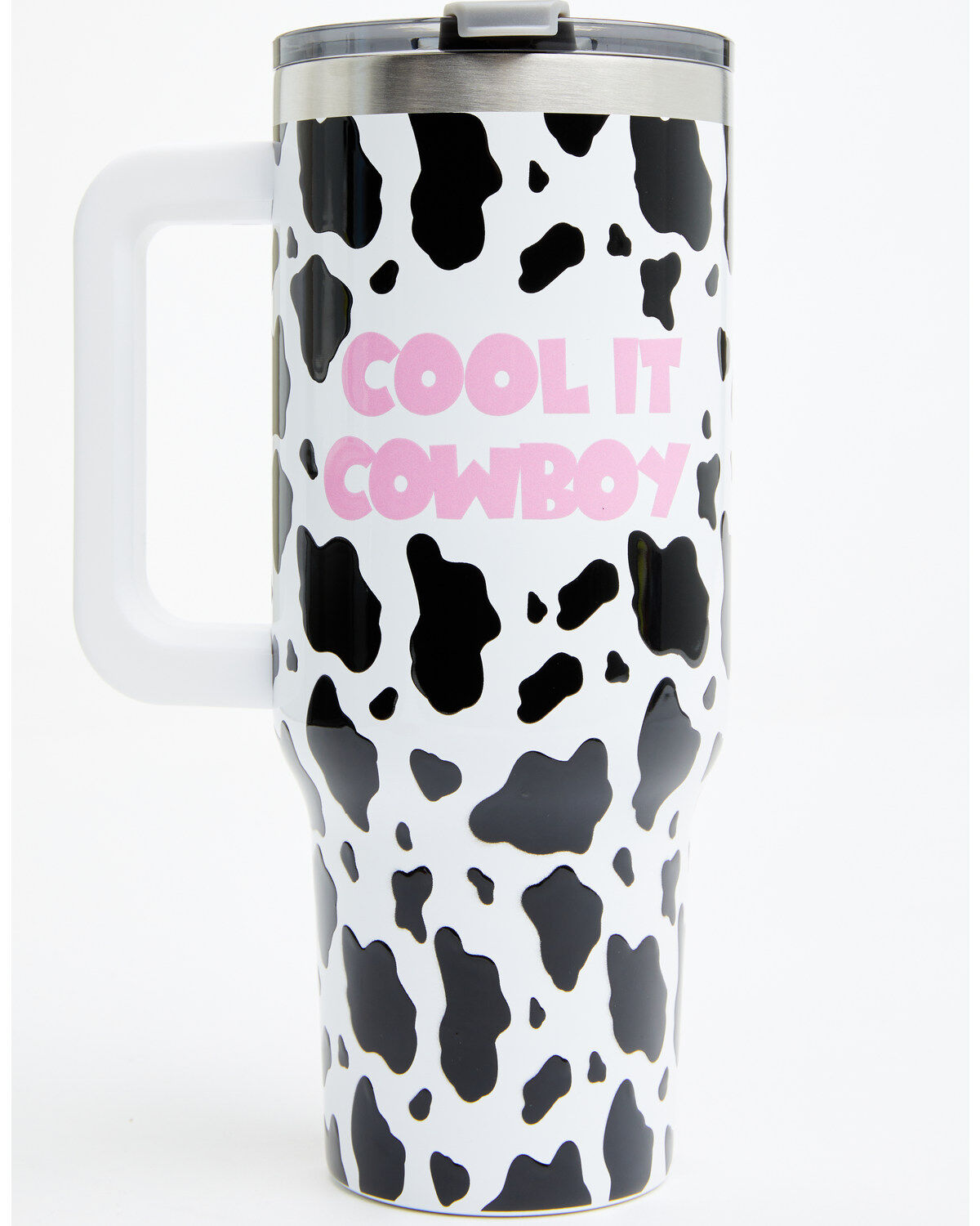 Image #1 - Boot Barn 40oz Cool It Cowboy Tumbler With Handle, Black/white, hi-res