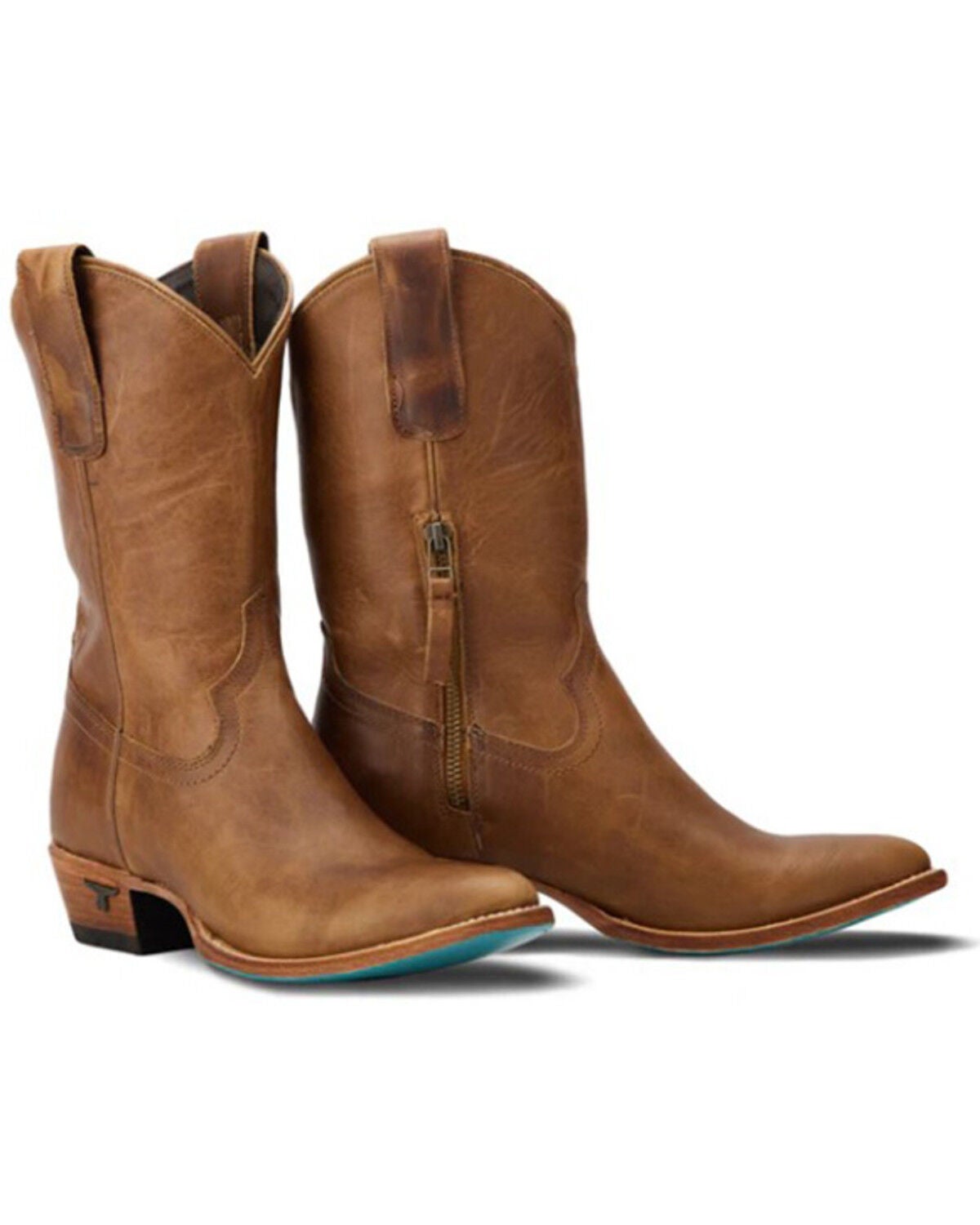 Lane Women's Plain Jane Midi Western Boots - Round Toe, Brown, hi-res