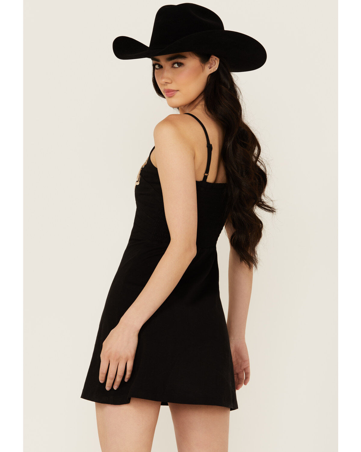 Image #4 - Idyllwind Women's Bee Embroidered Beaded Mini Dress, Black, hi-res
