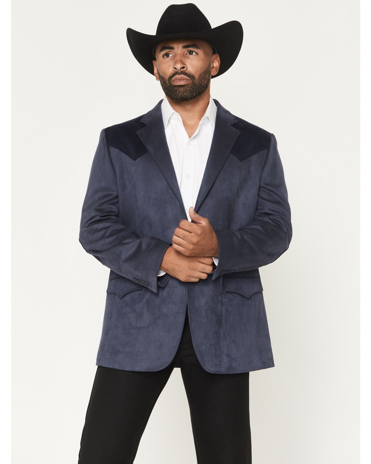 Image #1 - Cody James Men's Twin City Faux Suede Sportcoat, Navy, hi-res