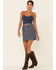 Lee Women's Herringbone Mini Skirt, Blue, hi-res