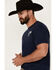 Image #3 - Cowboy Hardware Men's Lock & Load Short Sleeve Graphic T-Shirt, Navy, hi-res