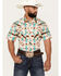 Image #1 - Rock & Roll Denim Men's Southwestern Striped Print Long Sleeve Snap Stretch Western Shirt, Natural, hi-res