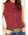 Image #3 - Ely Walker Women's Geo Print Sleeveless Pearl Snap Western Shirt, , hi-res