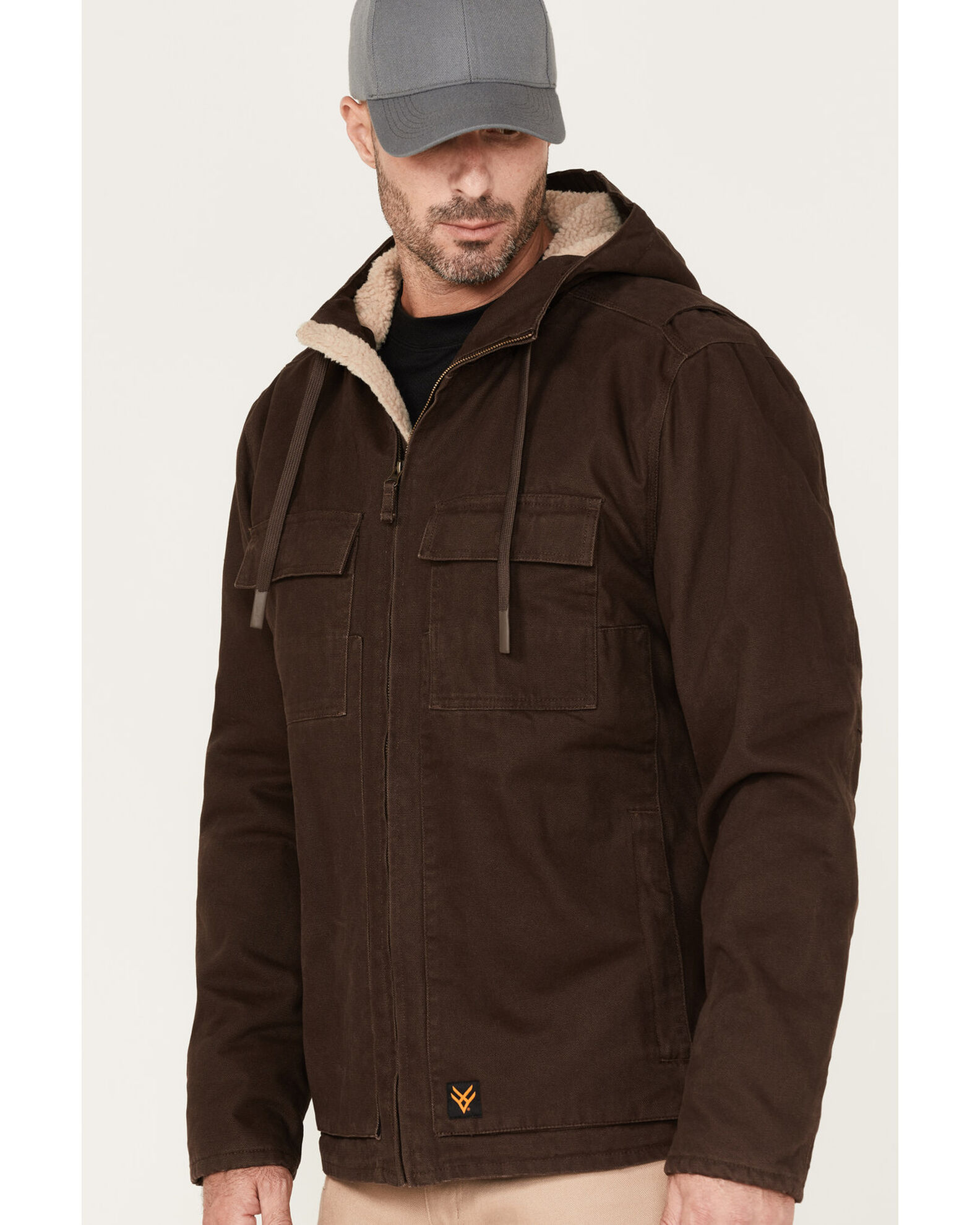 Image #2 - Hawx Men's Weathered Sherpa Lined Jacket, Brown, hi-res