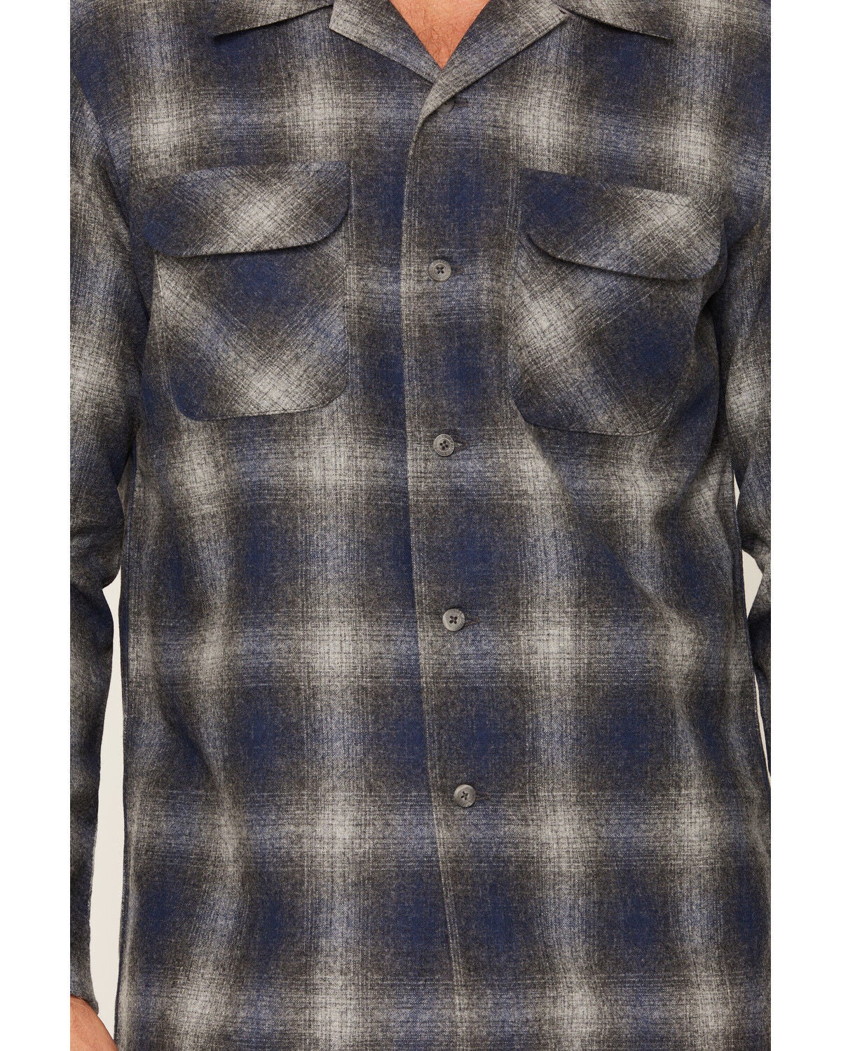 Image #3 - Pendleton Men's Board Ombre Plaid Print Long Sleeve Button-Down Shirt Jacket, Charcoal, hi-res