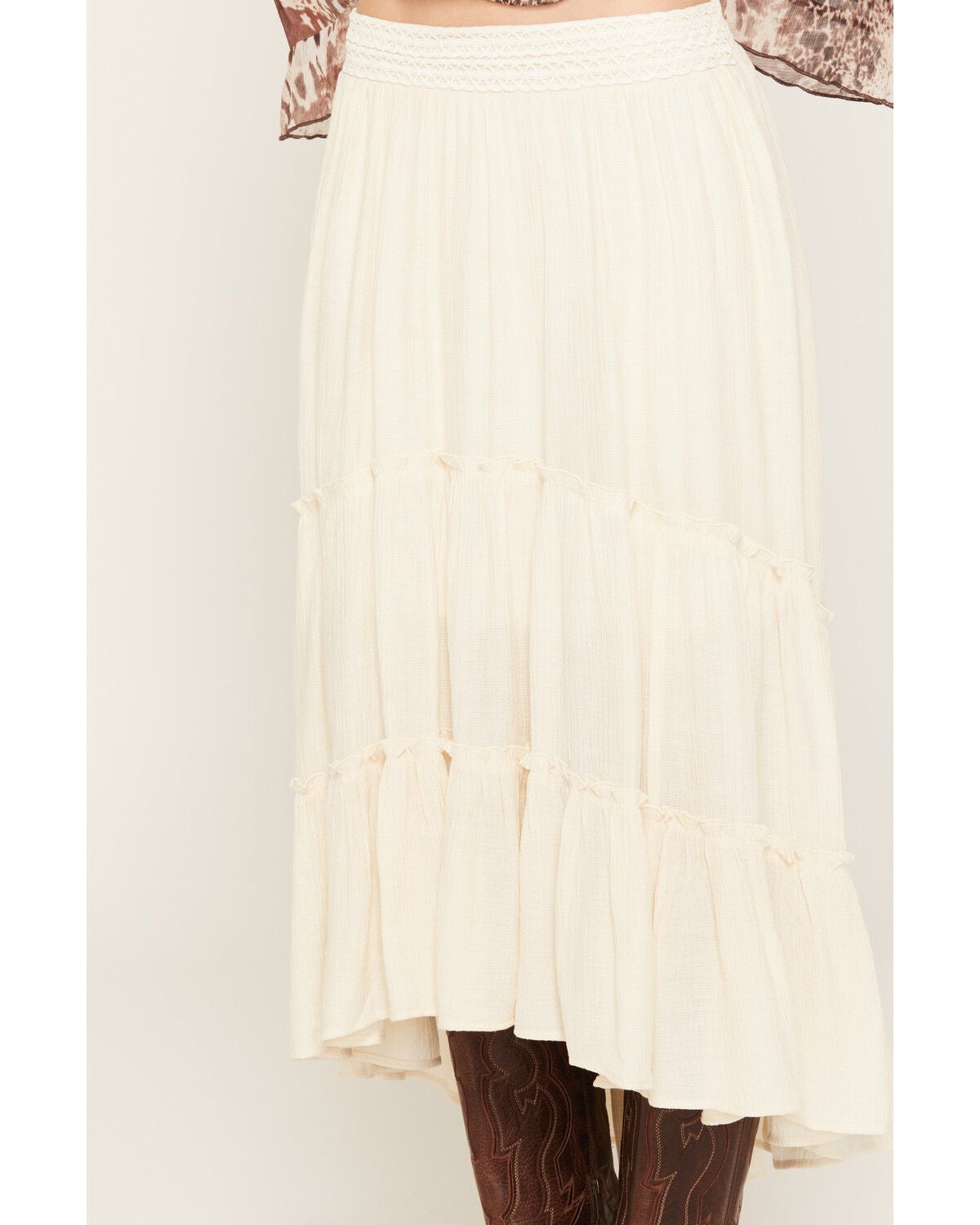 Image #2 - Shyanne Women's Sara High-Low Tiered Midi Skirt, Natural, hi-res