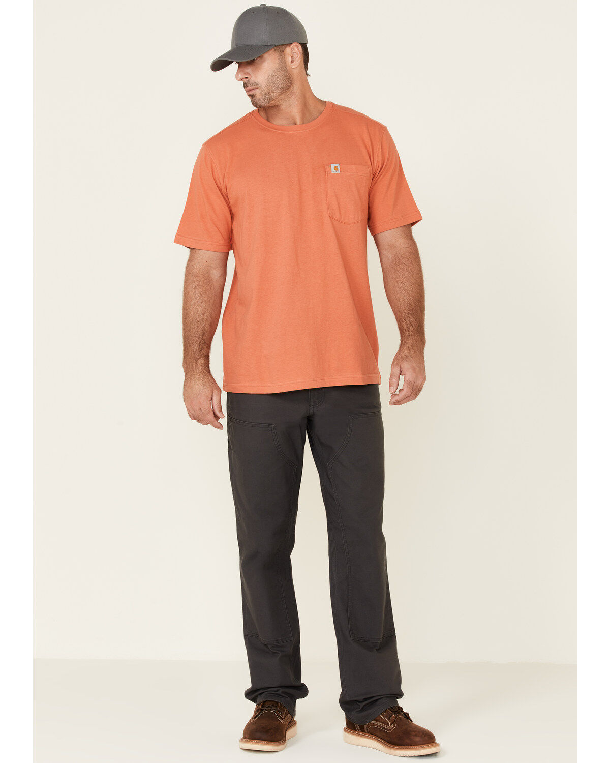 Image #2 - Carhartt Men's Red Clay Solid Relaxed Short Sleeve Work T-Shirt , , hi-res
