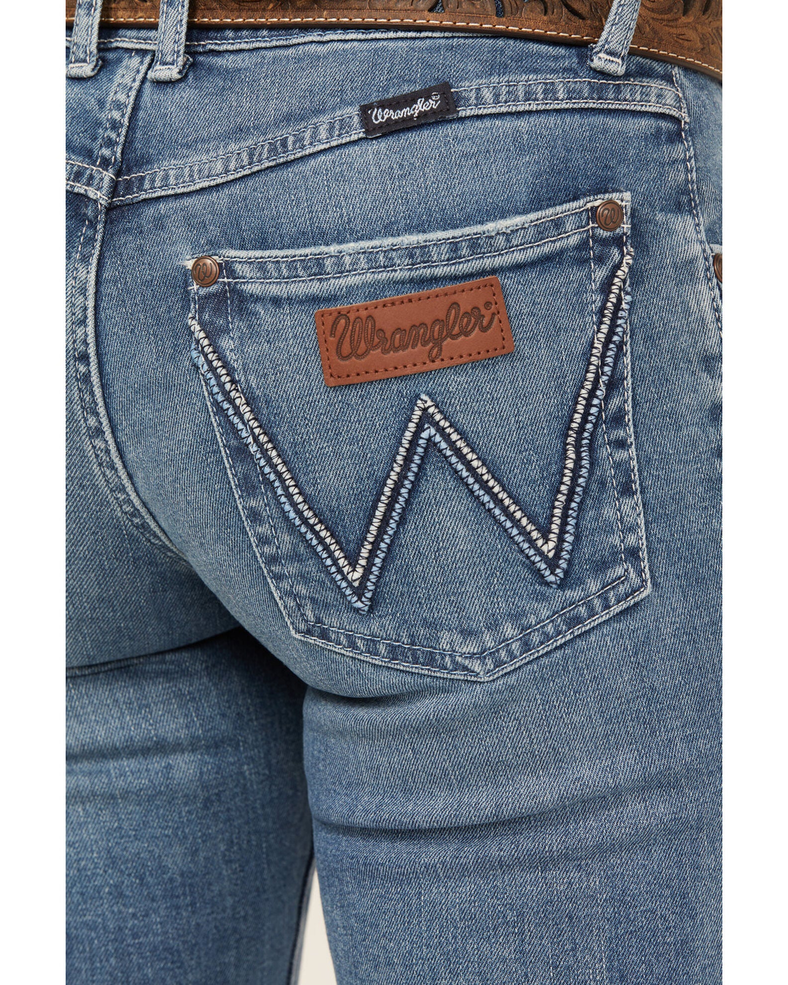Wrangler Retro Women's Sadie Medium Wash Low Rise Stretch Trouser Jeans ...