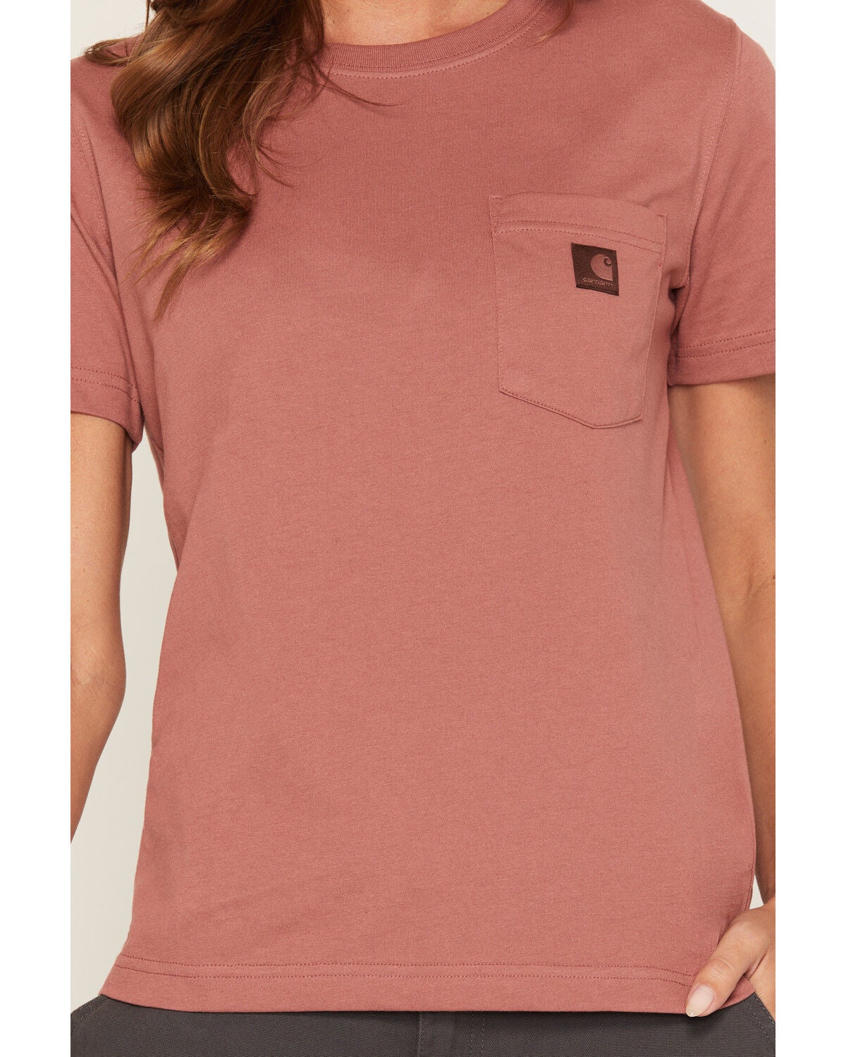 Image #3 - Carhartt Women's Irvine Relaxed Short Sleeve Work Shirt, Rose, hi-res